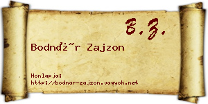 Bodnár Zajzon névjegykártya